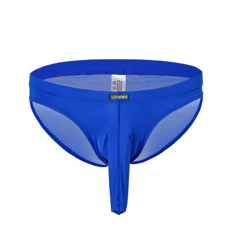 Briefs Men Smooth Ice Silk Solid Bullets Separation Underwear Elephant Nose Pouch Seamless Breathable Thin Underpants
