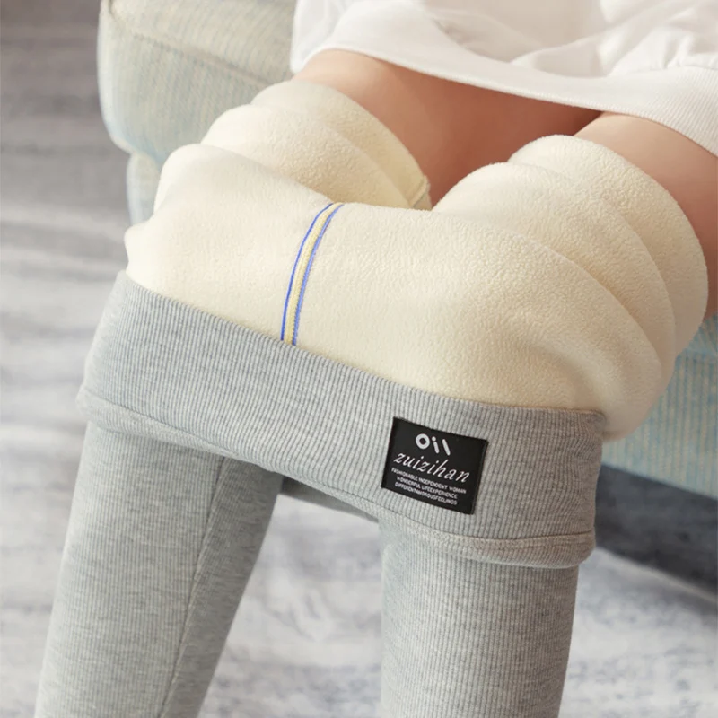 Zimowe haftowane ciepłe legginsy damskie seksowne z wysokim stanem prążkowane legginsy damskie mocno elastyczne ocieplane polarem grube spodnie damskie