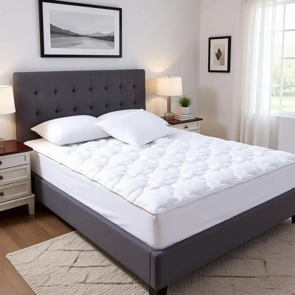 

Наматрасник из хлопка King Size, толщина 8-21 дюйм, 450 GSM, стеганый, дышащий и мягкий чехол, охлаждающий защитный чехол для матраса 78x80, белый