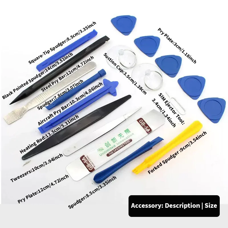 Kit de reparación de teléfono móvil 22 en 1 con destornilladores para iPhone Samsung, herramientas de desmontaje multifunción 2