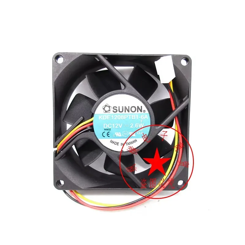 SUNON KDE1208PTB1-6A DC 12V 2.6W 80x80x25mm 3-Wire Server Cooling Fan