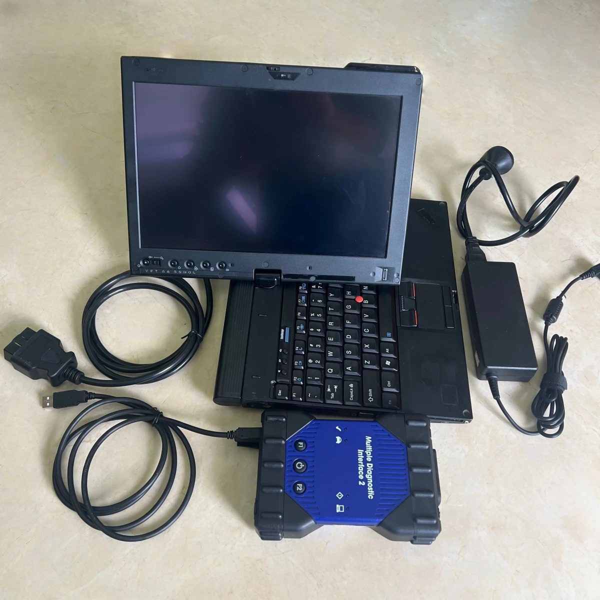 

MDI2 Diagnostic Tool MDI 2 Multiplexer Diagnose Interface OBD2 Scanner USB 2.0 with Software installed well on Laptop x220t I5