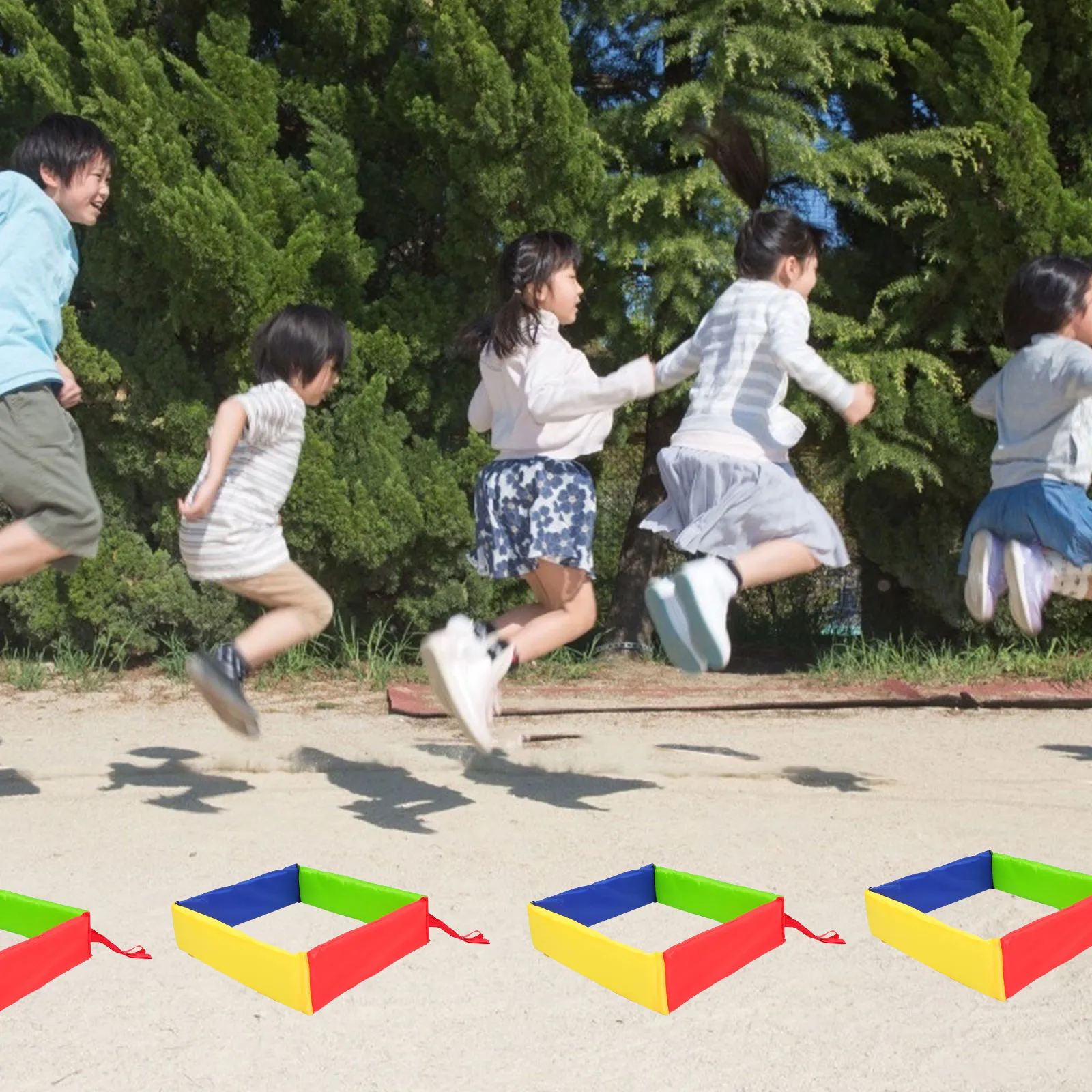 

Lattice Jumping Plaid Game Props Baby Kids Toys Cloth Children Training Equipment