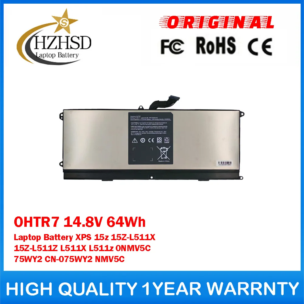 OHTR7 14.8V 64Wh batería original para ordenador portátil Dell XPS 15z 15Z-L511X 15Z-L511Z L511X L511z 0NMV5C 75WY2 CN-075WY2 NMV5C