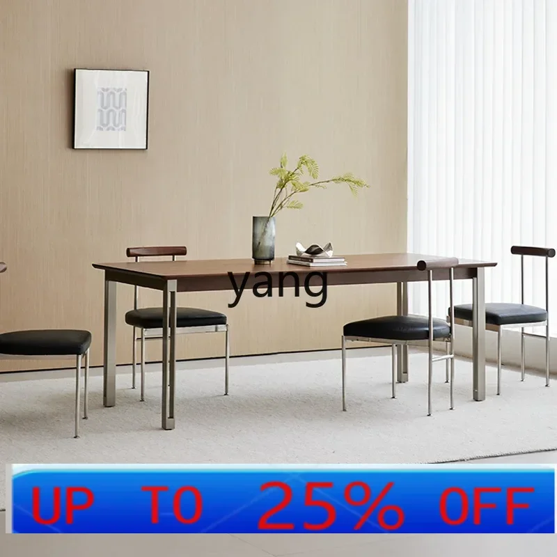 LTT modern simple solid wood dining table home restaurant eating table light luxury workbench