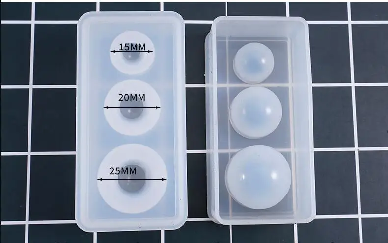 Starry Sky Resin Ball Multi-Size Silicone Molds Set 15/20/25mm for DIY Craft Making Hollow out round Ball Moulds