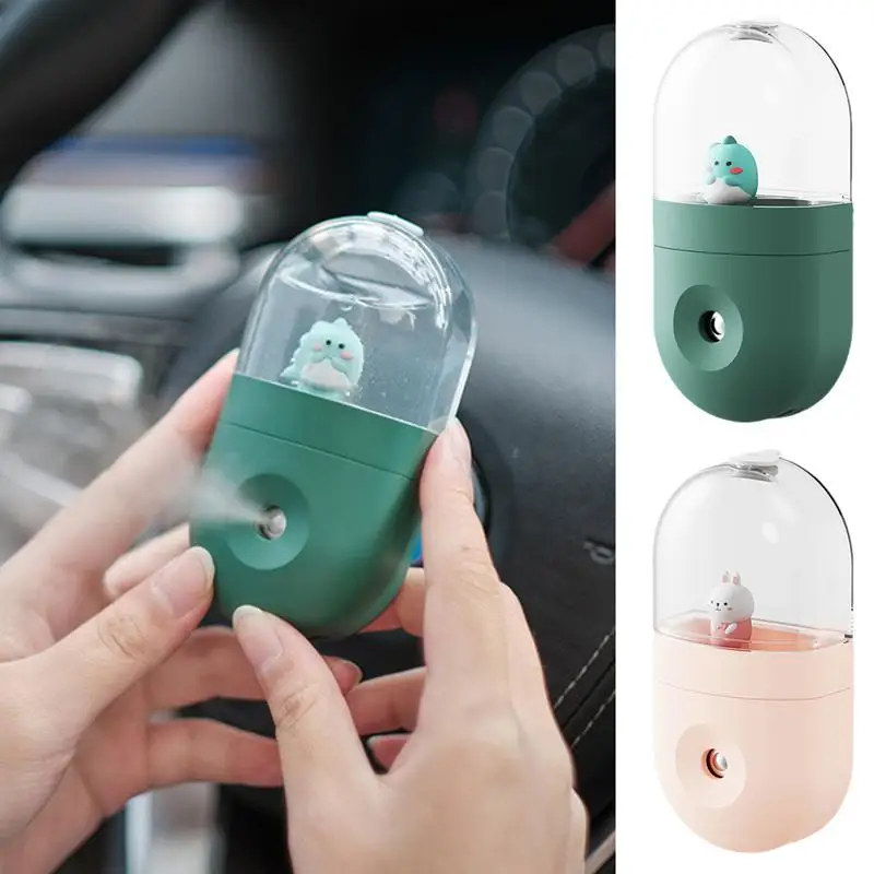 USB Air Humidifier For Car Double Spray Port Essentiaal Oil Aromatherapy Humidifier Cool Mist Maker Fogger Purify For Cars SUVs