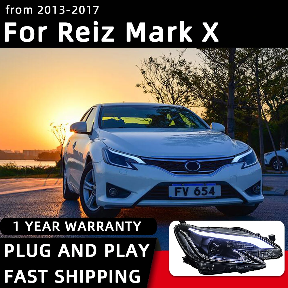 Car Styling Headlights For New Reiz Mark X LED Headlight 2013-2017 Head Lamp DRL Signal Projector Lens Automotive Access