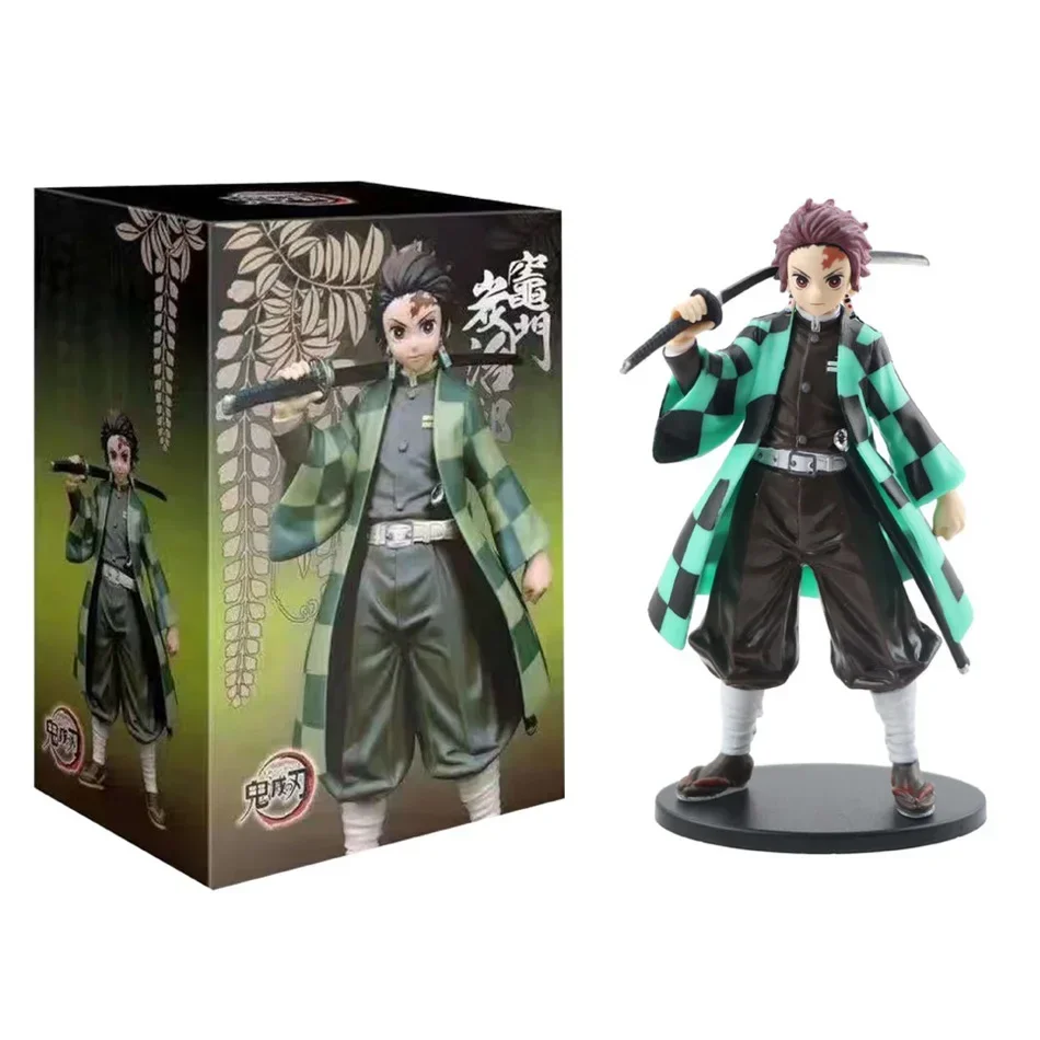 Anime demon slayer kimetsu no yaiba figura kamado tanjirou figura de ação agatsuma zenitsu nezuko guerreiro pvc modelo brinquedos