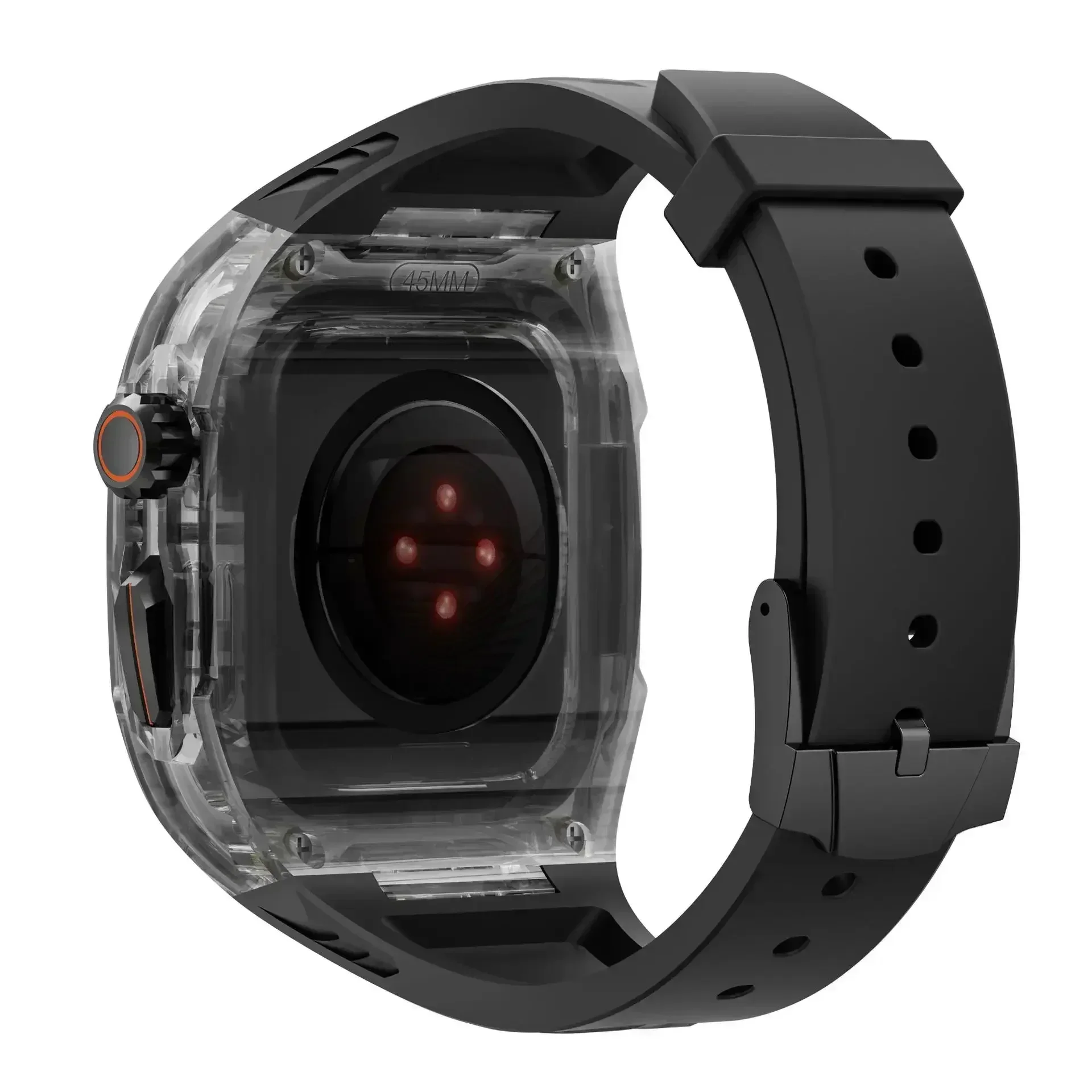 طقم تعديل شفاف لساعة أبل الترا 9 8 7 49 مللي متر 44 مللي متر 45 مللي متر حزام + حافظة لسلسلة IWatch 6 5 4 شريط مطاطي تجديد وزارة الدفاع