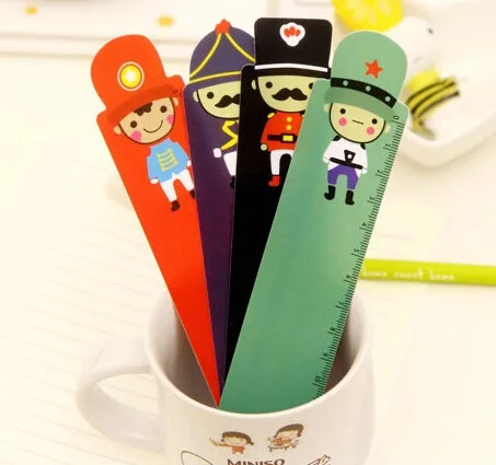 

1pcs/lot New Kawaii Cartoon Soldier Doll Series Ruler Creative Bookmark 15 CM Straight Ruler School Office Supplies