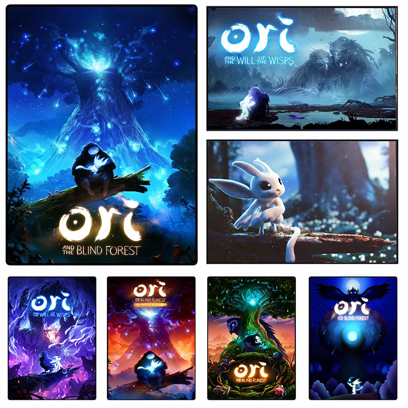 Póster de videojuego clásico de Ori y The Will of The Wisps, pintura en lienzo de juego moderno, imagen artística de pared para decoración para sala de estar