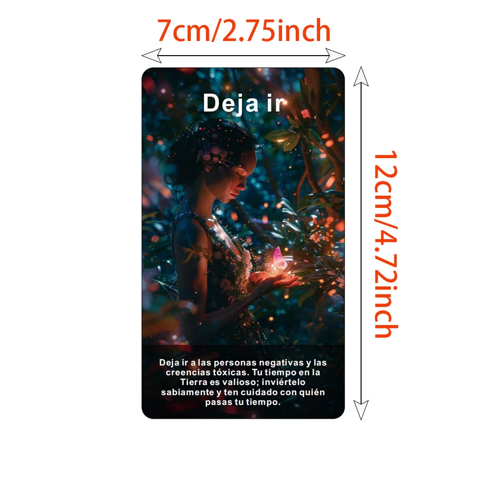 Spanish Mystic Forest Theme Oracle Deck, 56 Aesthetic Forest Message Oracle Cards for Mindfulness & Daily Reflection, 12x7cm