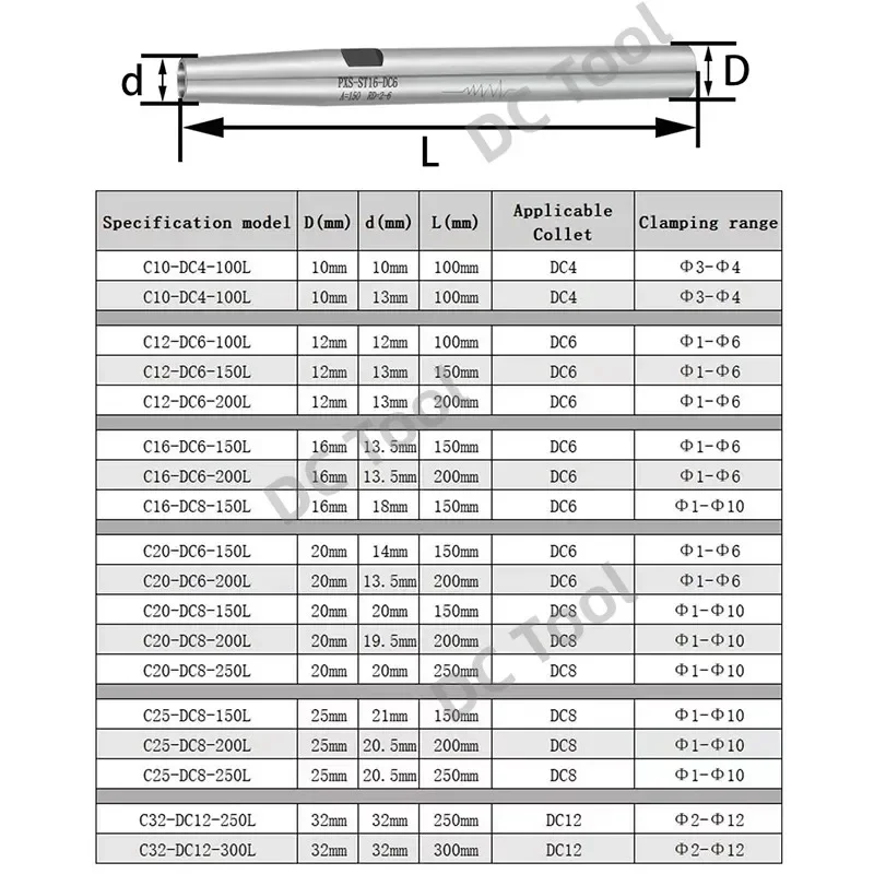 C10 C12 C16 C20 C25 C32 Deep hole machining adapter DC4 DC6 DC8 DC12 DC Pull Back Extension Rod ST10 ST12 ST16 ST20 Lengthen rod