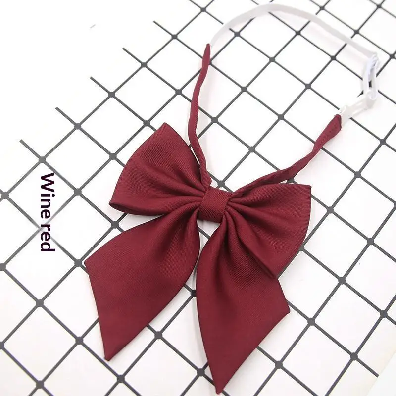JK Cotton Bowties 13cm Wide Solid Pink Blue Black Butterfly Necktie for Casual Uniform Outfits
