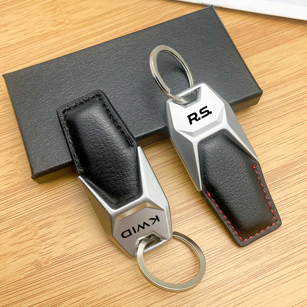 Fashion Leather Car Key Ring Keychain for Renault RS Clio IV Lutecia Kwid City K-ZE Megane E-Tech Auto Keyring Chain Accessories