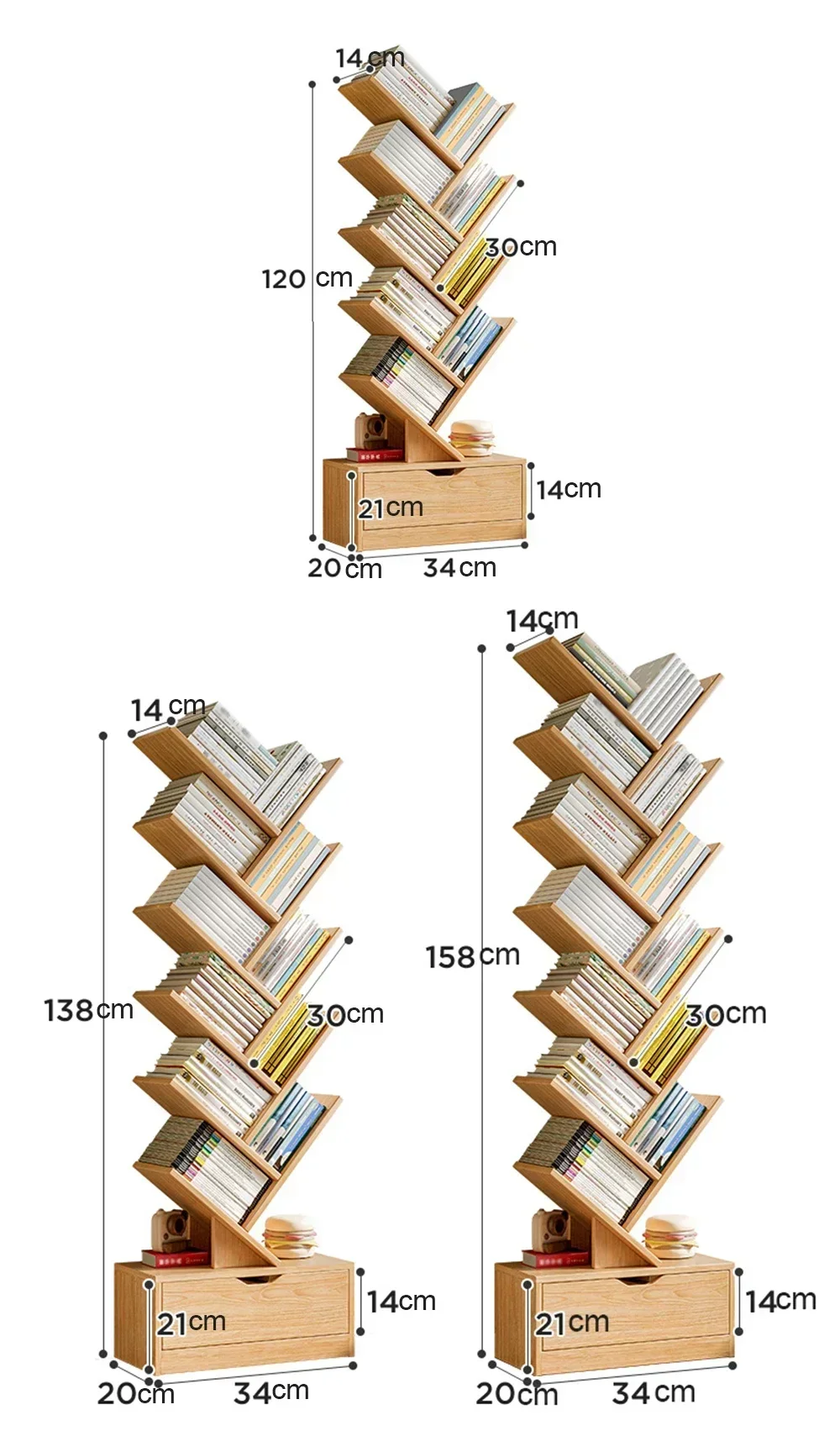 New Living Room Furniture Household Bookshelf To Ground Originality Tree Shape Multi Storey Small Footprint Portability