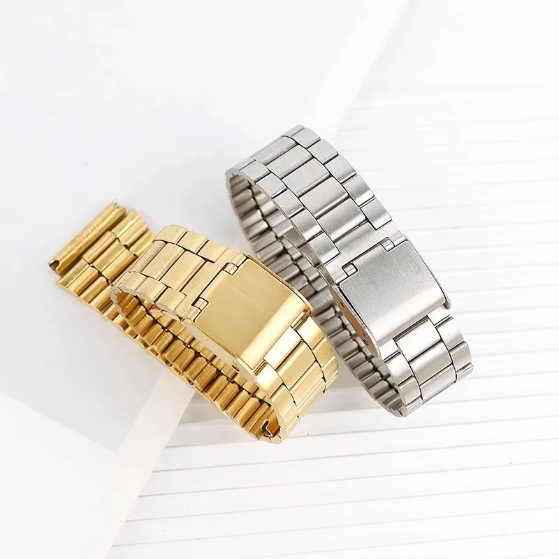 Fine Steel Watchband for CASIO A158 / A159 / A168 /A169 /B650 /AQ230/ 700 Classic Small Square Silver Block 18mm Metal Strap