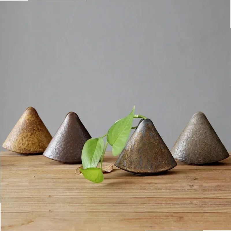 Rustic Ceramic Vase for Zen Flower Arrangement, Retro Tabletop Decor Pottery Vase