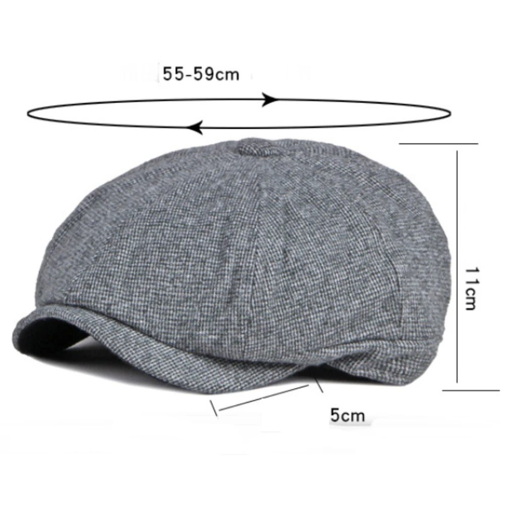 

HT4965 Beret Cap Men Women Autumn Winter Hat Male Female Octagonal Flat Cap Vintage Artist Painter Beret Hat Adjustable Berets