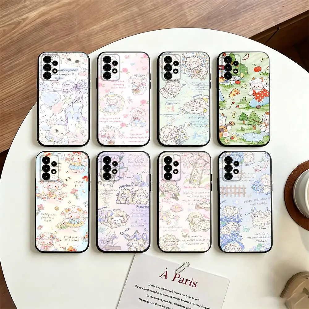 Healed Lamb Phone Case For Samsung S25/S24/S23/S22/S21/S20/Plus,Fe,Lite/Others Black Cover