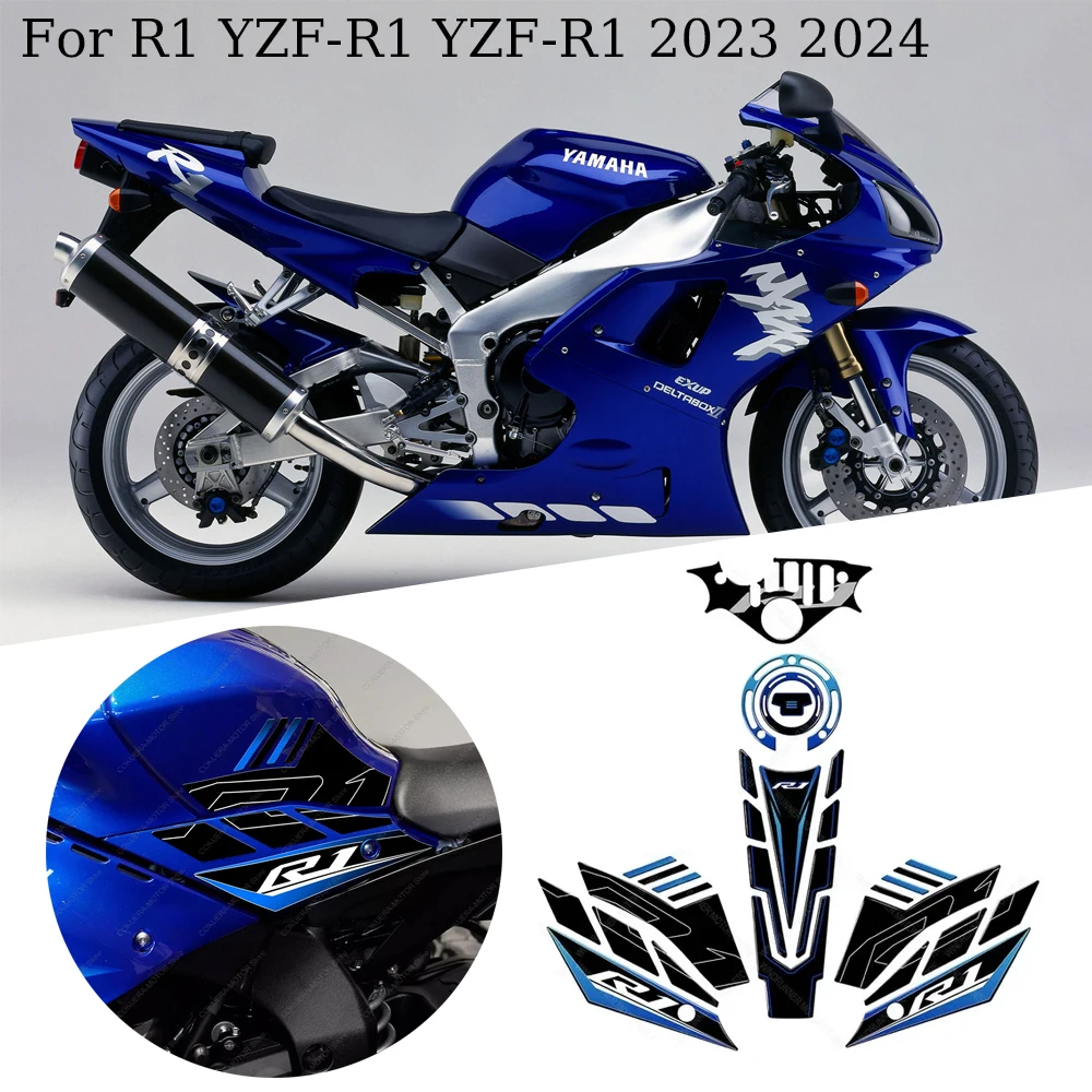 

Motorcycle Accessories Waterproof Protective Sticker Tank Pad Sticker Kit 3D Resin Protective Sticker For R1 YZF-R1 YZF-R1