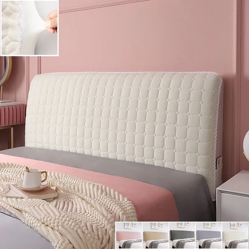 Nordic Solid Quilted Bed Headboard Cover All-inclusive Thicken Velvet Head Cover for Curvy Anti-dirt Bed Backrest Cover 미용베드커버