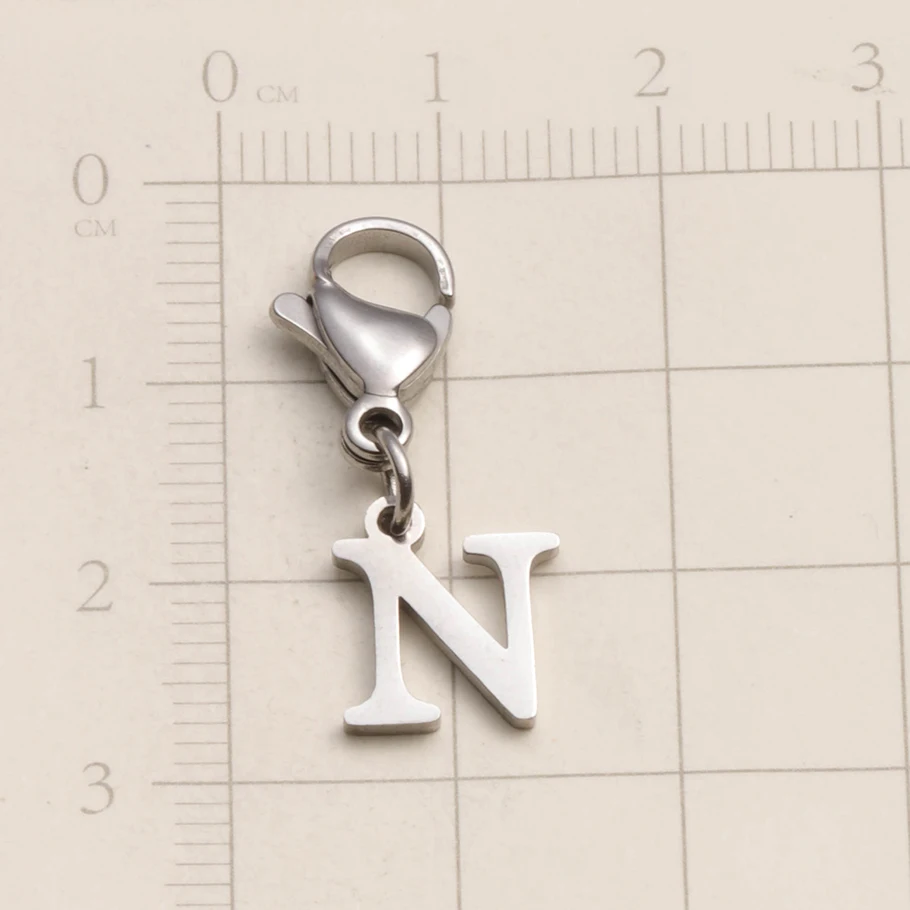 A-Z Alphabet-Schlüsselanhänger mit Karabinerverschluss, Edelstahl-Initialen-Anhänger, Schmuck für DIY-Rucksack, Handtasche, Personalisierte Geschenke – Detail 16