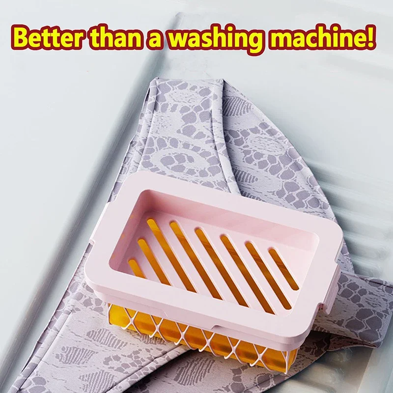 High elastic mesh soap foaming box multifunctional soap box hands-free foaming home bathroom soap storage rack TPR material mesh