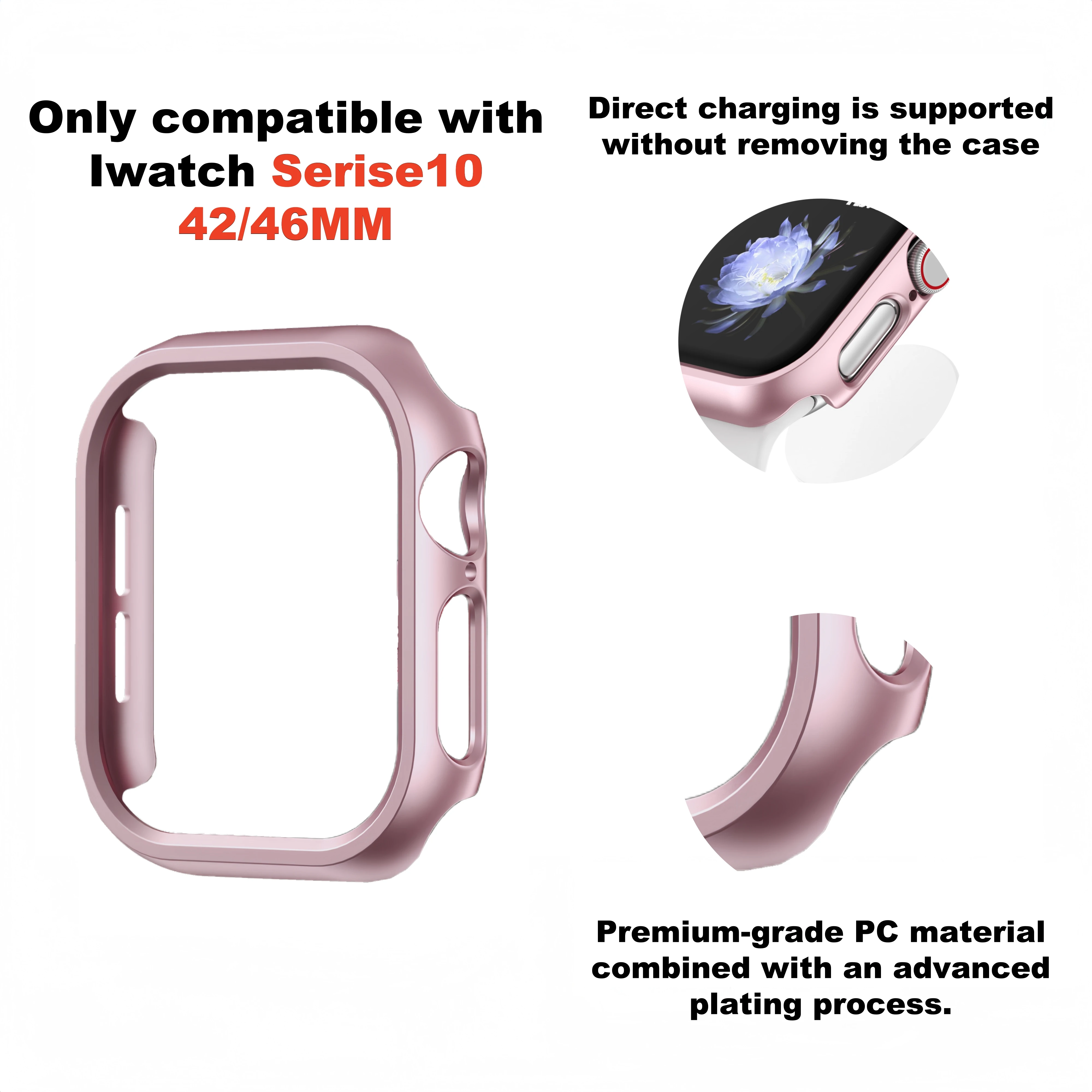 6 Pack Case For Apple Watch 42mm 46mm Protective Cover Hight quality PC Bumper Frame No Glass Compatible With Iwatch Serise 10