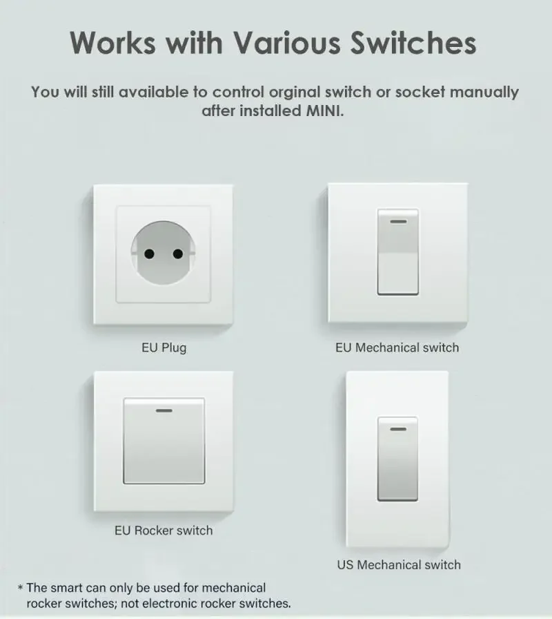 تويا زيجبي مفتاح صغير ، حياة ذكية ، توقيت ، مرحل تحكم لاسلكي ، وحدة أتمتة ، العمل مع اليكسكا ، جوجل المنزل ، ديي