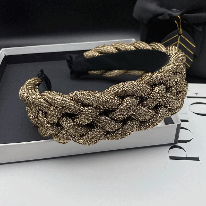 Hochwertige, dicke, geflochtene Haarspange für Damen, zum Abdecken weißer Haare, zum Waschen des Gesichts, Haarspange, Stirnband, Außenscheitelband – Detail 6