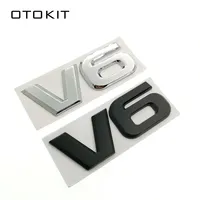 Car Chrome Metal V6 Emblem Badge 3D Decal Trunk Auto Motor Sticker Car Styling Sticker for Ford Fiesta Kuga Ranger Galaxy Fusion