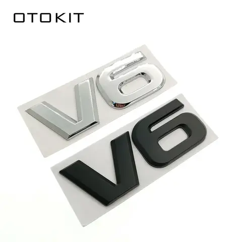 자동차 크롬 금속 V6 엠블럼 배지 3D 데칼 트렁크 자동 모터 스티커 자동차 스타일링 스티커 Ford Fiesta Kuga Ranger Galaxy Fusion