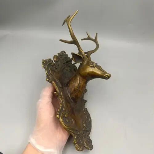 Leading Deer Bronze Pendant Antique Copper Ornament