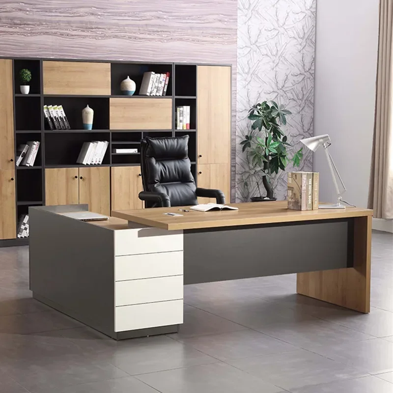 Simple and modern boss desk, chairman, chairman, grand office furniture desk, single person general manager desk