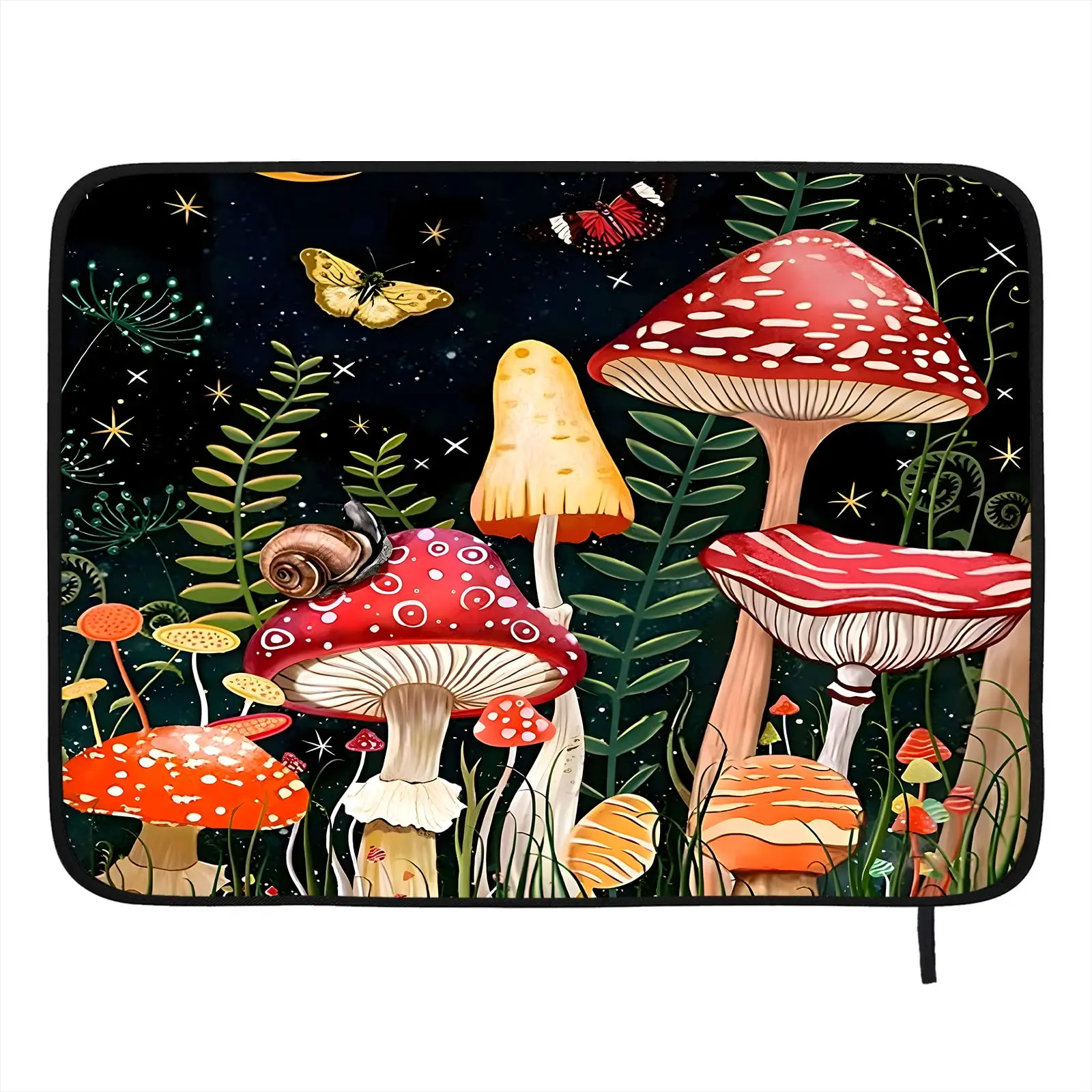 

Mushroom Dish Drying Mat for Kitchen Counter-24 x 18 inch, Anti-slip Super Absorbent Fast Drying Pad Dish Drainer Mat for