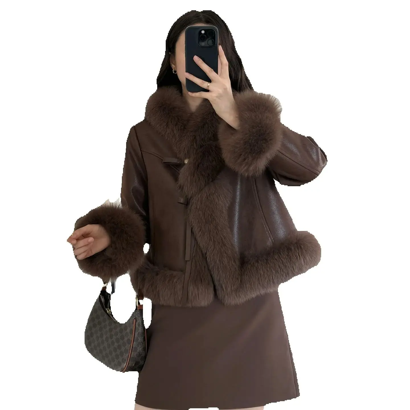 Alta qualidade genuíno 2025 inverno novo estilo curto casaco de pele de raposa para mulher, 90 jaqueta de penas de ganso branco para mulher