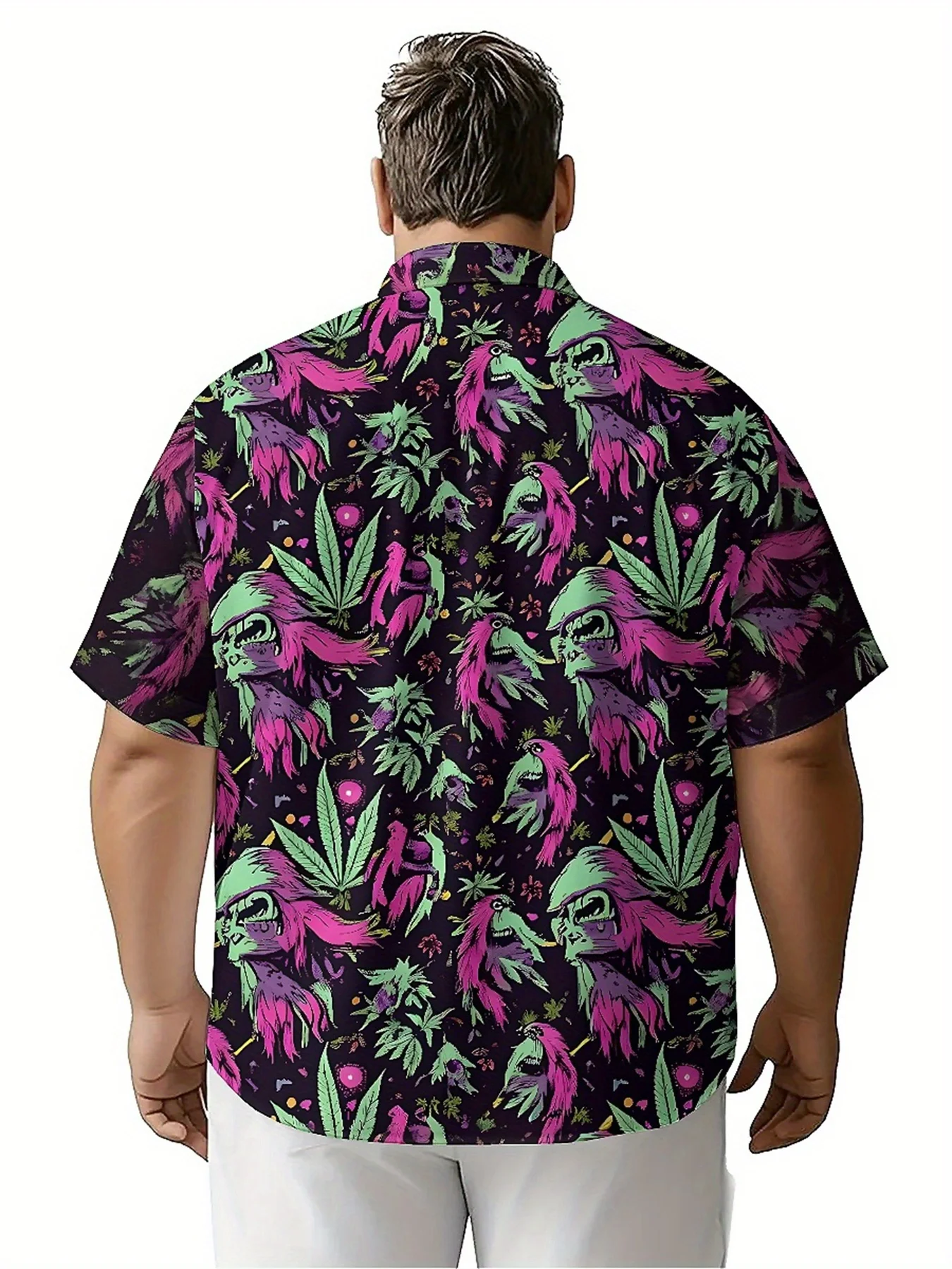 Men's Plus Size Hawaiian Shirts Fantasy Psychedelic Skull Pattern pattern,Premium Comfort Youth Clothes,Streetwear Y2K Tops