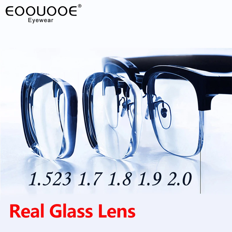 Real Glass Lenses Scratch Resistance High Temperature 1.7 1.8 1.9 Ultra Thin Myopia Hyperopia Hardening Prescription Glasses