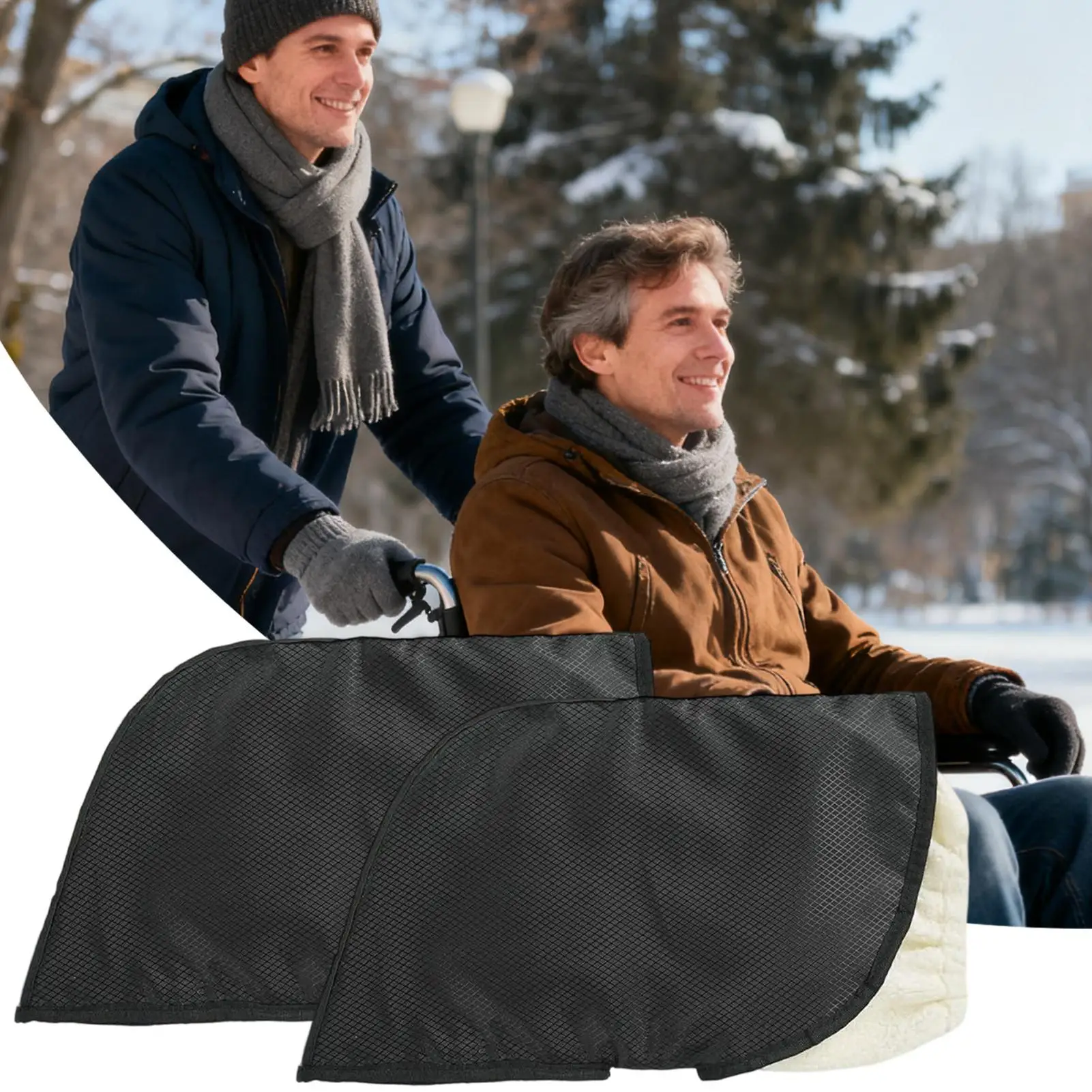 

Wheelchair Gloves For Men Waterproof Thermal Mitten Velvet Lined Winter Gloves With Reflective Strips For Women Men Wheelchair