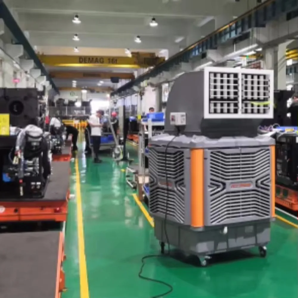 Large Airflow Industrial Evaporative Portable Air Cooler, High Efficiency Cooling for Warehouse Office