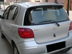 For Hatchback Toyota Vitz 2003 -2013 With Lights Style High Quality ABS Plastic Gloss Black Rear Spoiler Trunk Boot Wing Spoiler