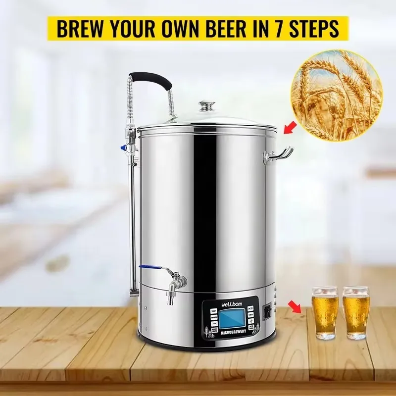 Stainless Steel Home Brewing Beer Mash Tun 40L/60L Automatic all-in-one Microbrewery Guten System