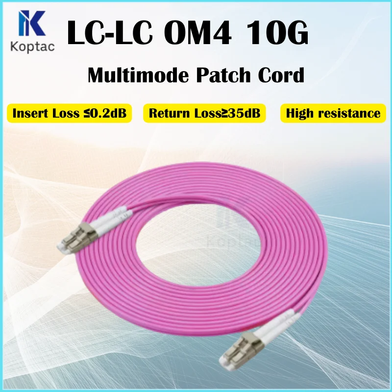 100G 40gbps OM4 Fiber Patch Cord Cable LC-LC 50/125 2.00mm 2 Core Multimode Duplex Lc to Lc Patch Cord