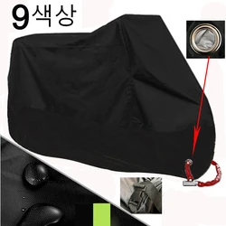 Black Motorcycle Cover M L XL XXL XXXL XXXXL Outdoor UV Protector Waterproof Rain Dustproof Cover Anti-theft with Lock Hole 190T