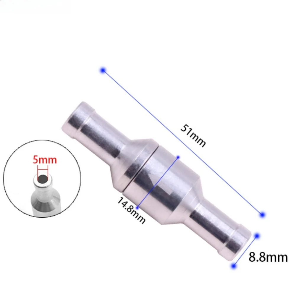 Aluminum One-Way Fuel Check Valve 6mm 8mm 10mm 12mm For Car Truck Motorcycle Marine For Backflow Prevention Temperature Range