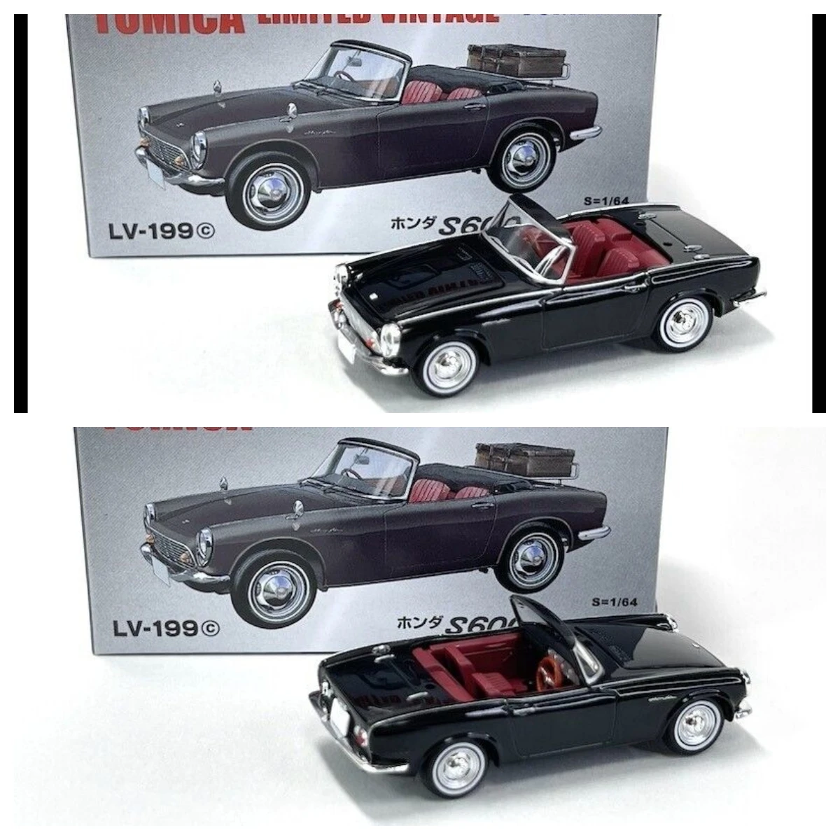 Tomica Limited Vintage NEO LV-199c S600 Open Top Black 1/64 TOMYTE DieCast Model Car Collection Limited Edition Hobby Toys