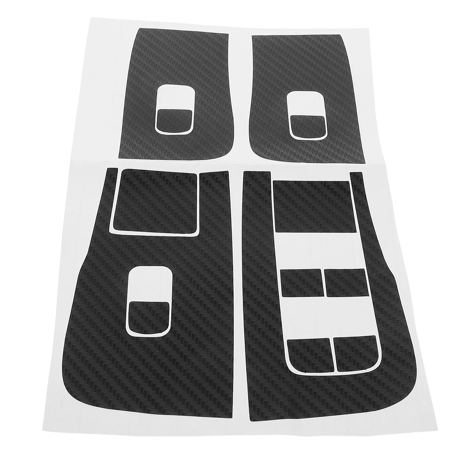 

1Set Car Window Button Stickers Precise Cutouts Car Interior Decorative Sticker Door Handle Window Lift Button Panel