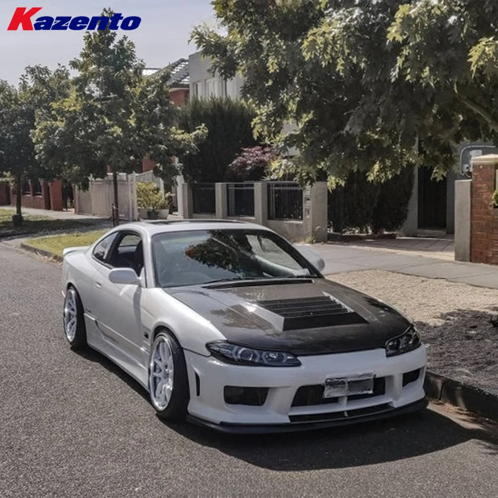 For Nissan Silvia S15 Coupe 2D 99-02 DM Style Carbon Front Vented Bonnet Hood( Ocean freight is favorable, welcome to inqury)